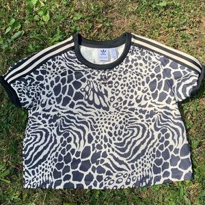 Adidas animal print crop top
